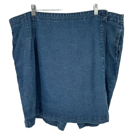 Jessica London Womens Plus Size 22W Denim Skort Blue Casual Shorts Skirt Combo - Picture 1 of 7